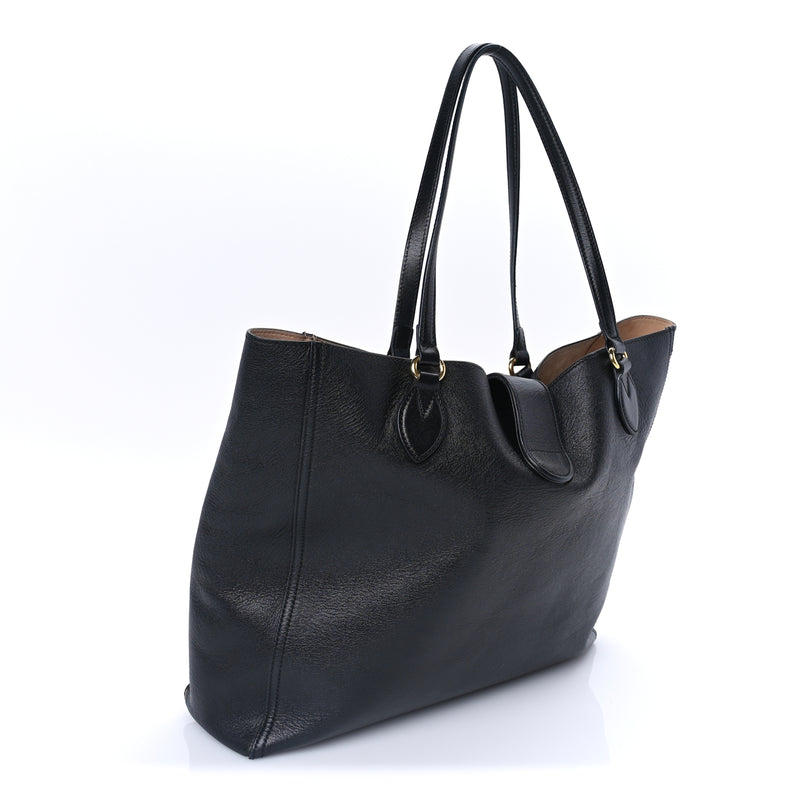  Gucci New Sakai Calfskin Lux Medium Dahlia Tote Black