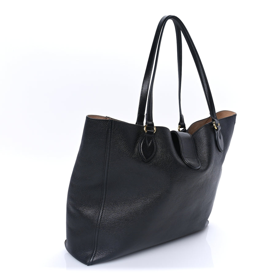Gucci New Sakai Calfskin Lux Medium Dahlia Tote Black Image 2