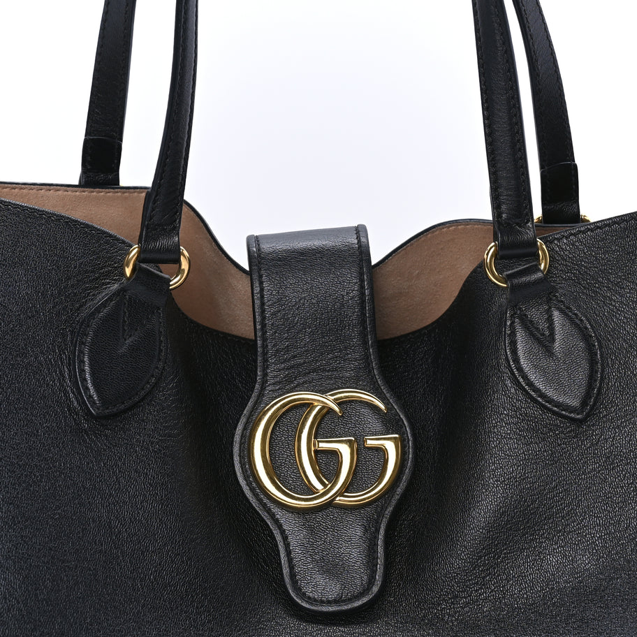Gucci New Sakai Calfskin Lux Medium Dahlia Tote Black Image 6