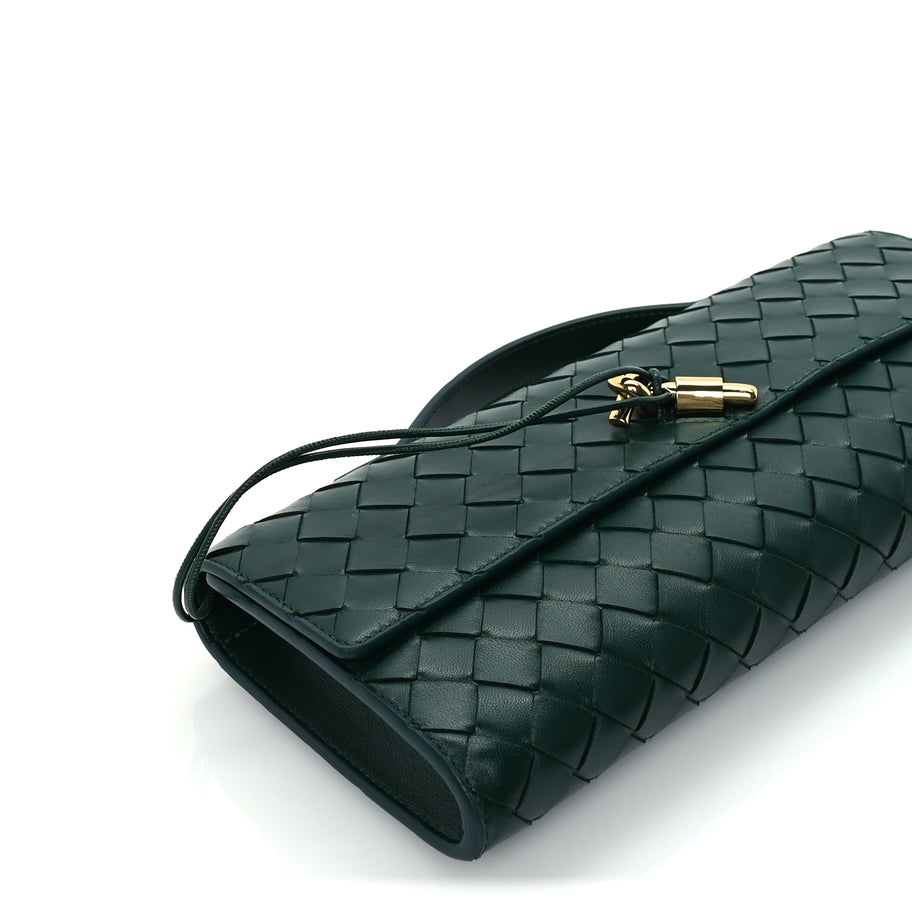 Bottega Veneta Nappa Intrecciato Long Andiamo Top Handle Clutch  Emerald Green Image 7