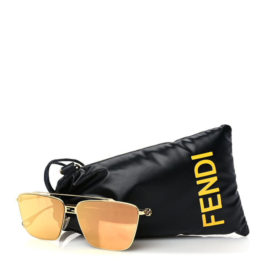 Fendi Metal Aviator Sunglasses FE40110U Gold Image 7