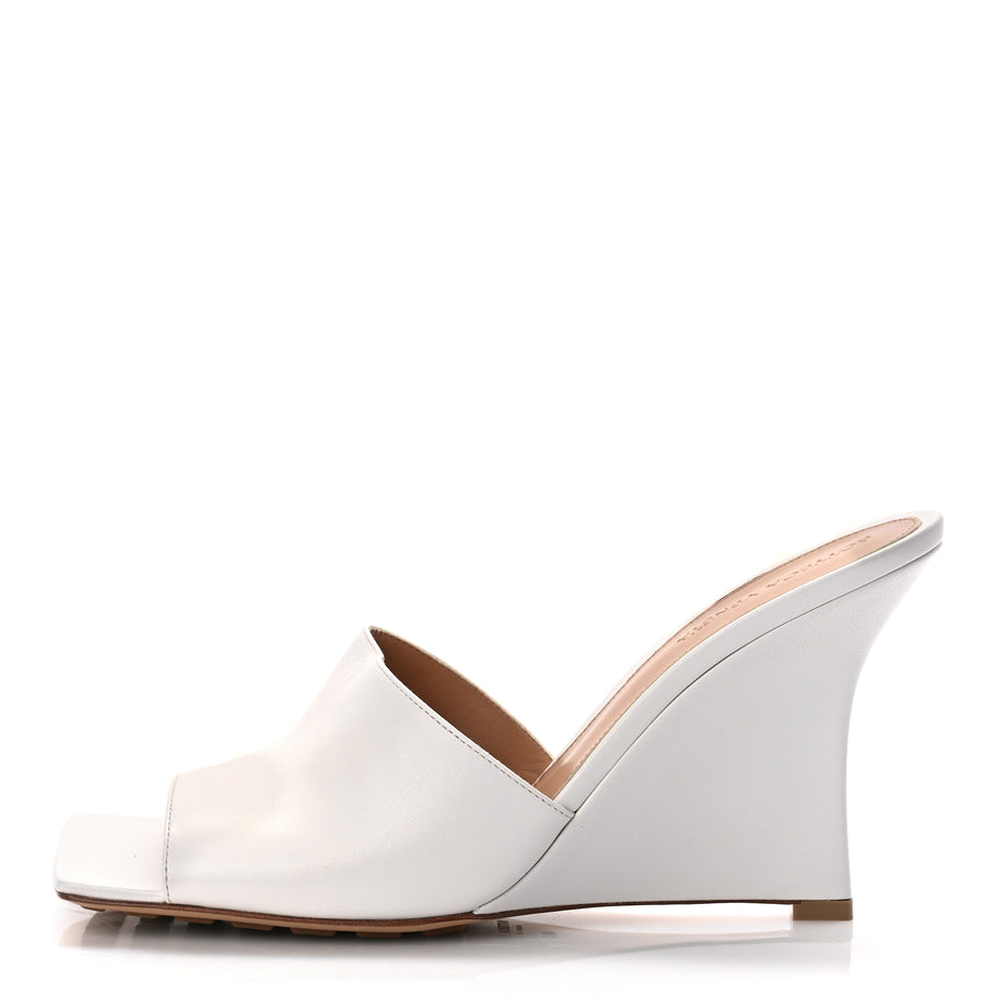 Bottega Veneta Lambskin Stretch Wedge 90mm Sandals 40 Optic White Image 1