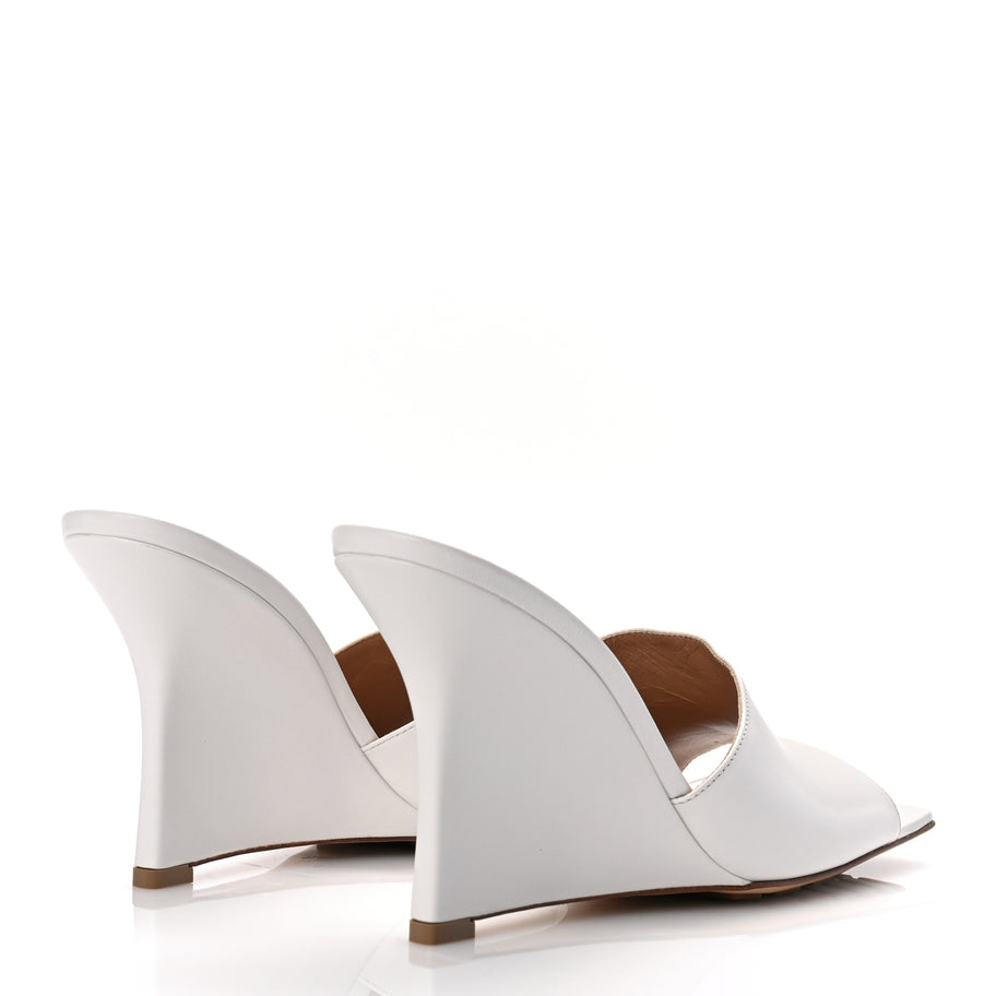 Bottega Veneta Lambskin Stretch Wedge 90mm Sandals 40 Optic White Image 4