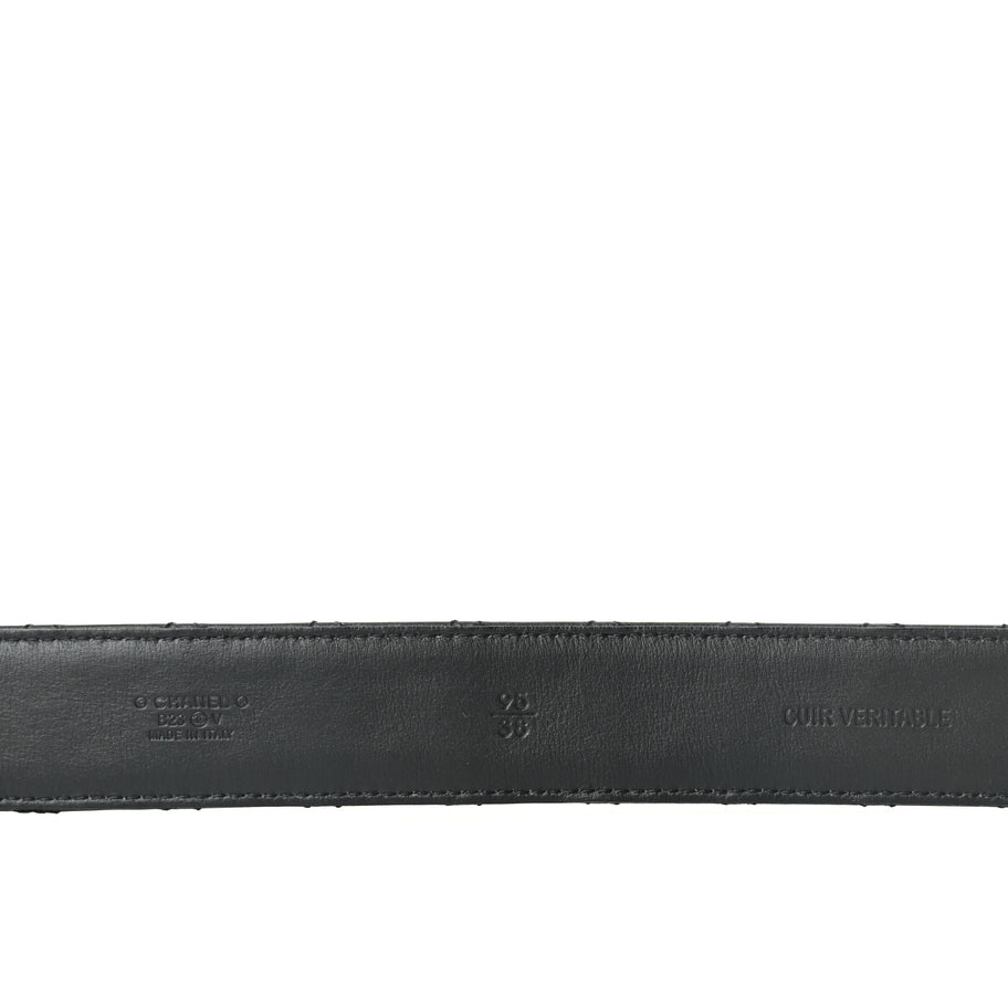 Chanel Calfskin Quilted CC Chain Belt 95 38 Black Image 3