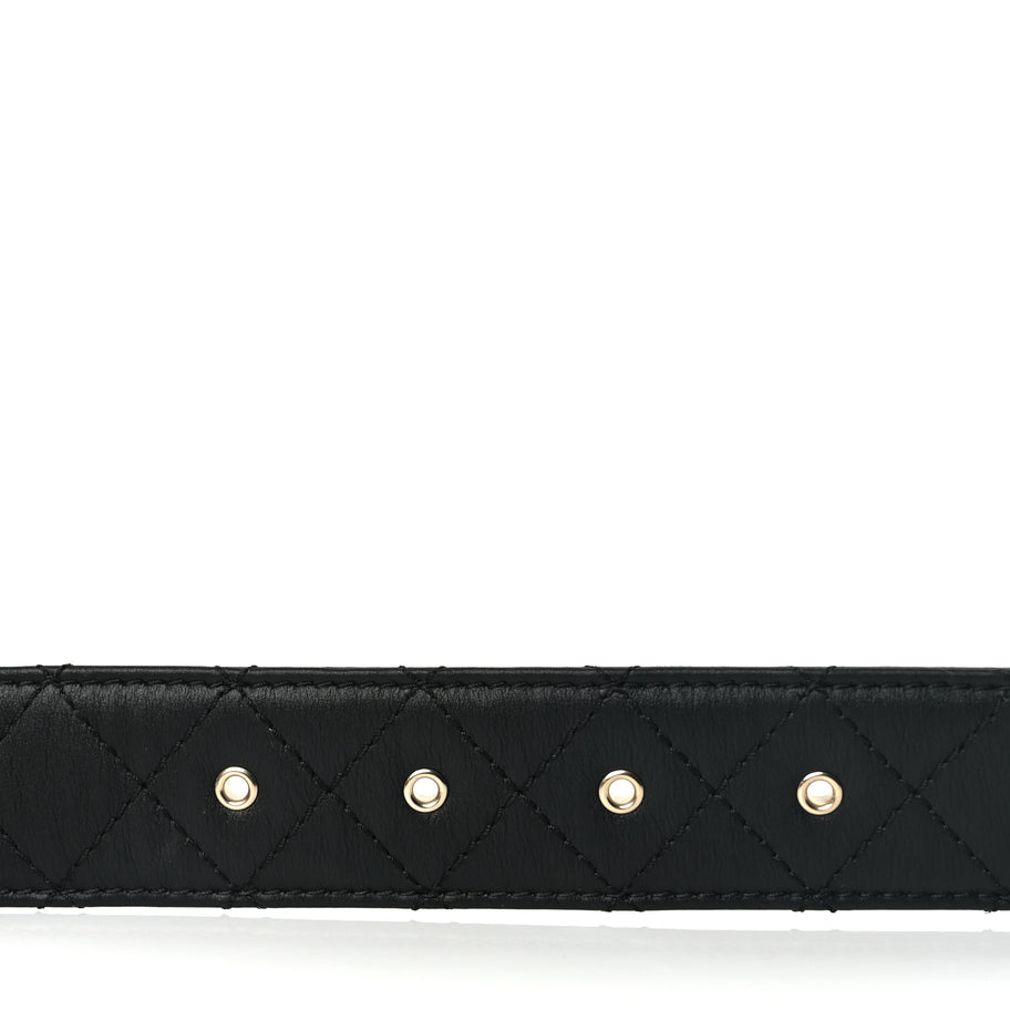 Chanel Calfskin Quilted CC Chain Belt 95 38 Black Image 5