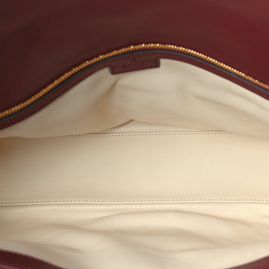 Gucci Calfskin Matelasse Large Horizontal GG Marmont Shoulder Bag  Rosso Ancora Image 4
