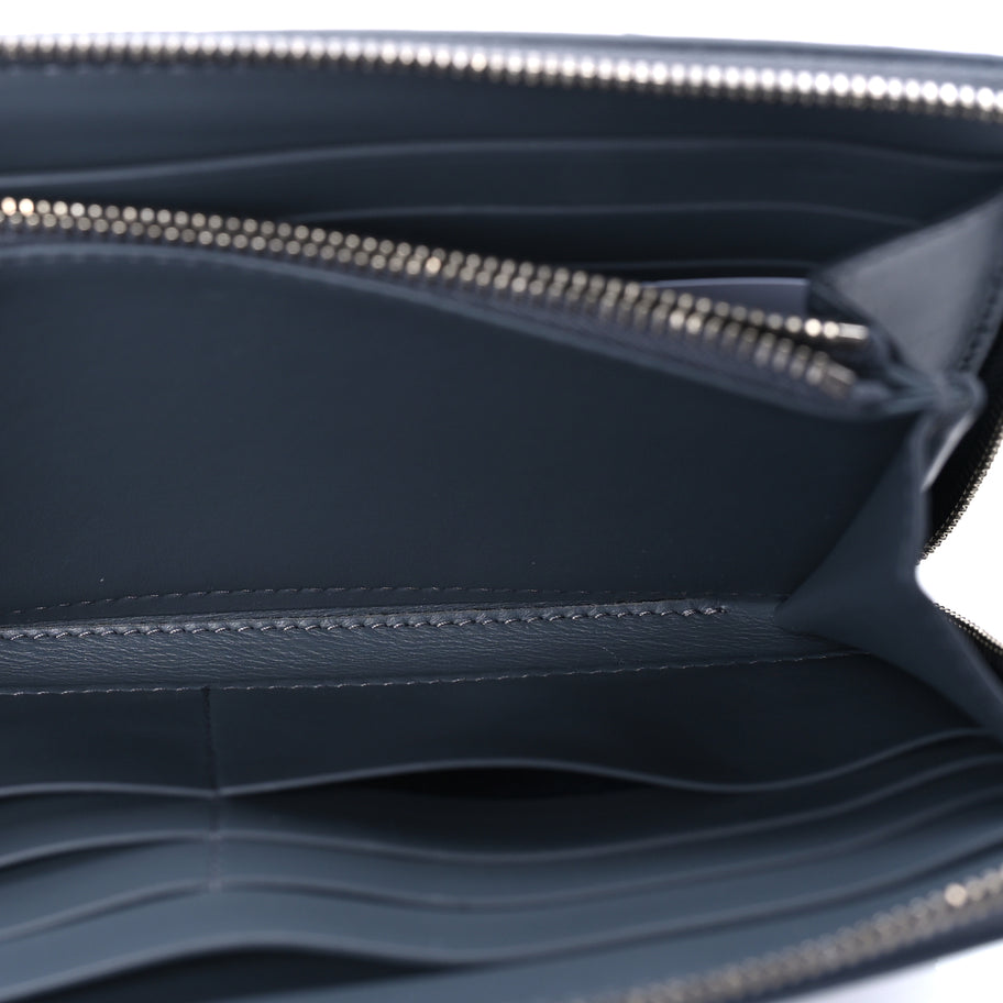 Bottega Veneta Calfskin Maxi Intrecciato Zip Around Wallet Thunder Image 6