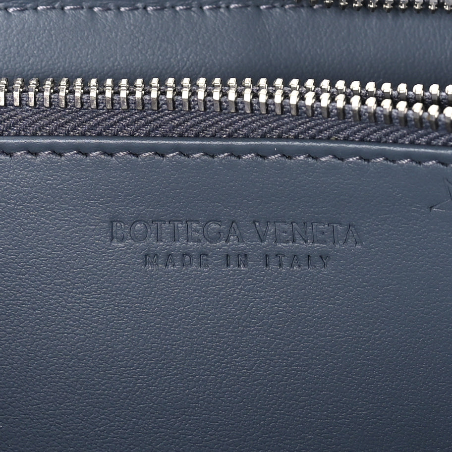 Bottega Veneta Calfskin Maxi Intrecciato Zip Around Wallet Thunder Image 7