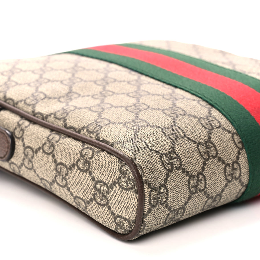 Gucci GG Supreme Monogram Web Small Ophidia Messenger Bag Brown Image 8