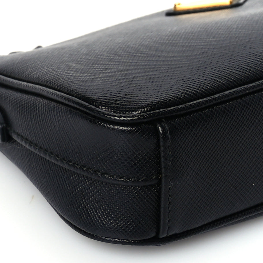 Prada Saffiano Lux Re-Edition 2000 Shoulder Bag Black Image 7