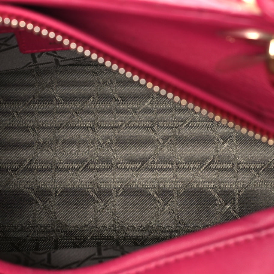 Christian Dior Lambskin Cannage Medium Lady Dior  Fuchsia Image 4