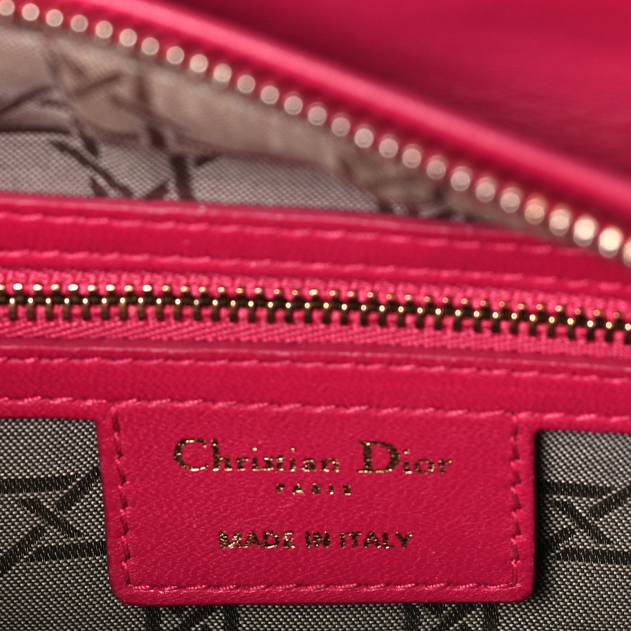 Christian Dior Lambskin Cannage Medium Lady Dior  Fuchsia Image 5