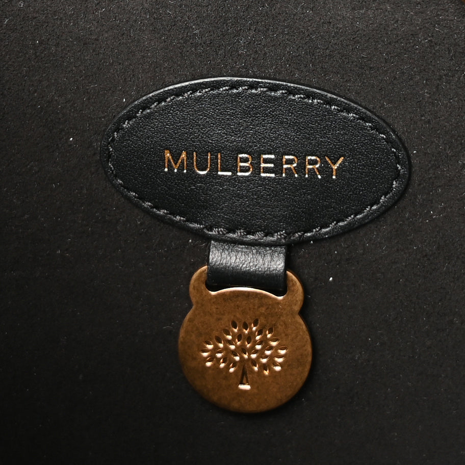 Mulberry Monogram Smooth Calfskin Canvas Print Bayswater  Black Image 5