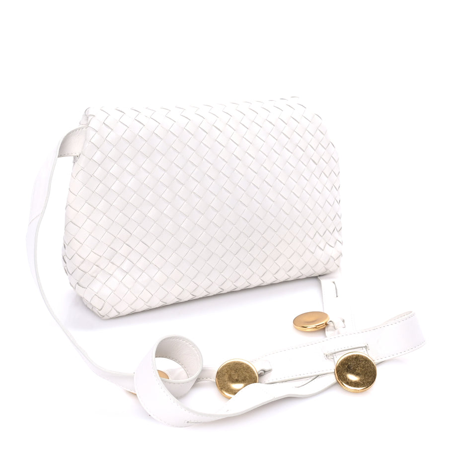 Bottega Veneta Nappa Intrecciato The Fold Crossbody  White Image 2