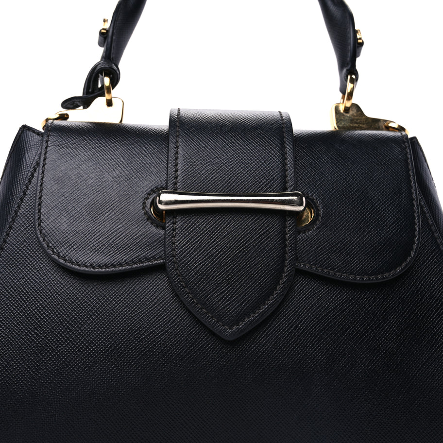 Prada Saffiano Lux Sidonie Top Handle Bag Black Image 6