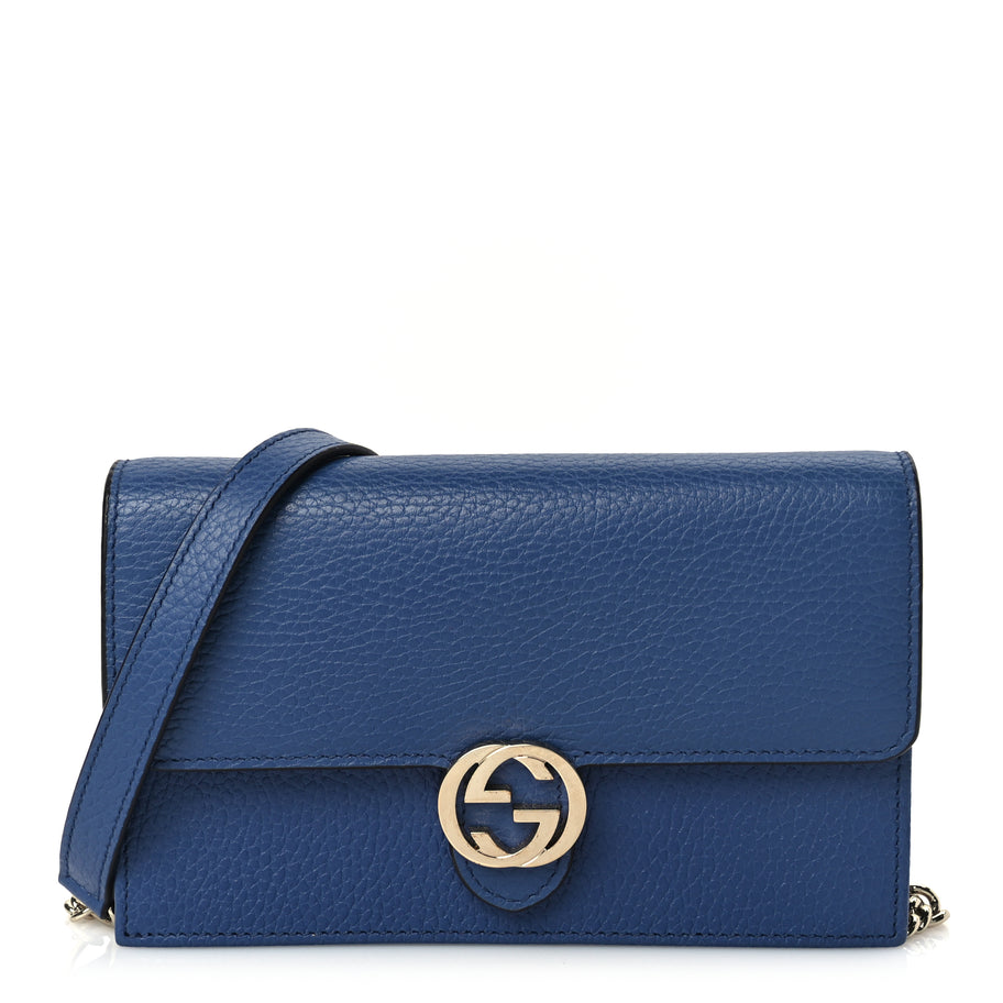 Gucci Dollar Calfskin Interlocking G Chain Wallet  Caspian Image 1
