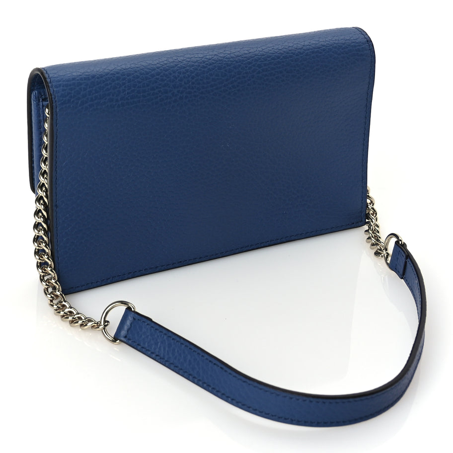 Gucci Dollar Calfskin Interlocking G Chain Wallet  Caspian Image 2