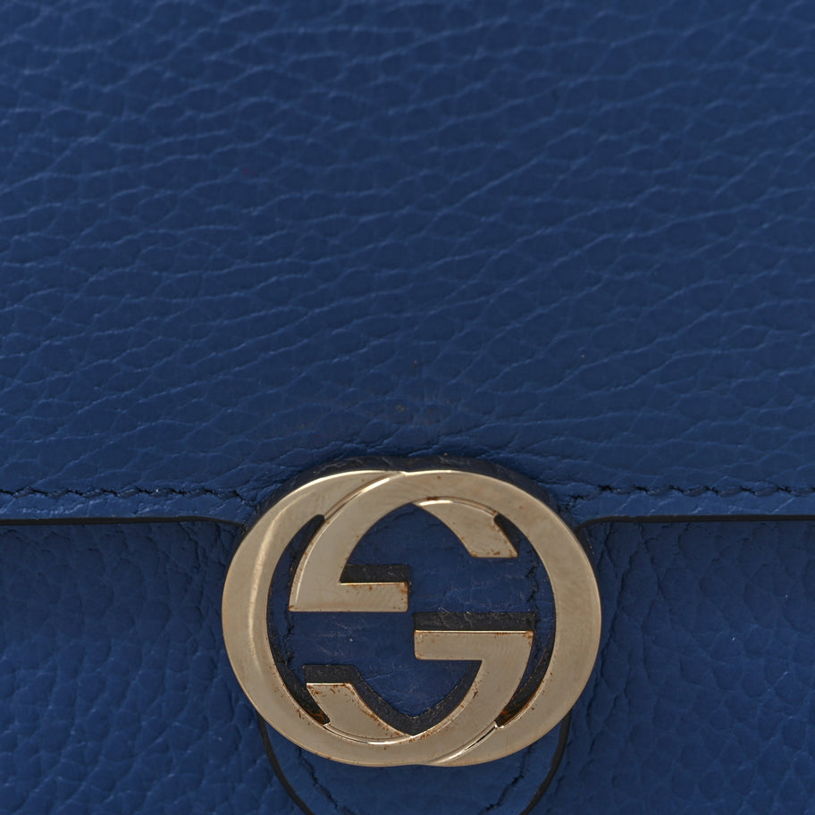 Gucci Dollar Calfskin Interlocking G Chain Wallet  Caspian Image 6