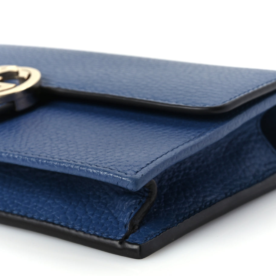 Gucci Dollar Calfskin Interlocking G Chain Wallet  Caspian Image 8
