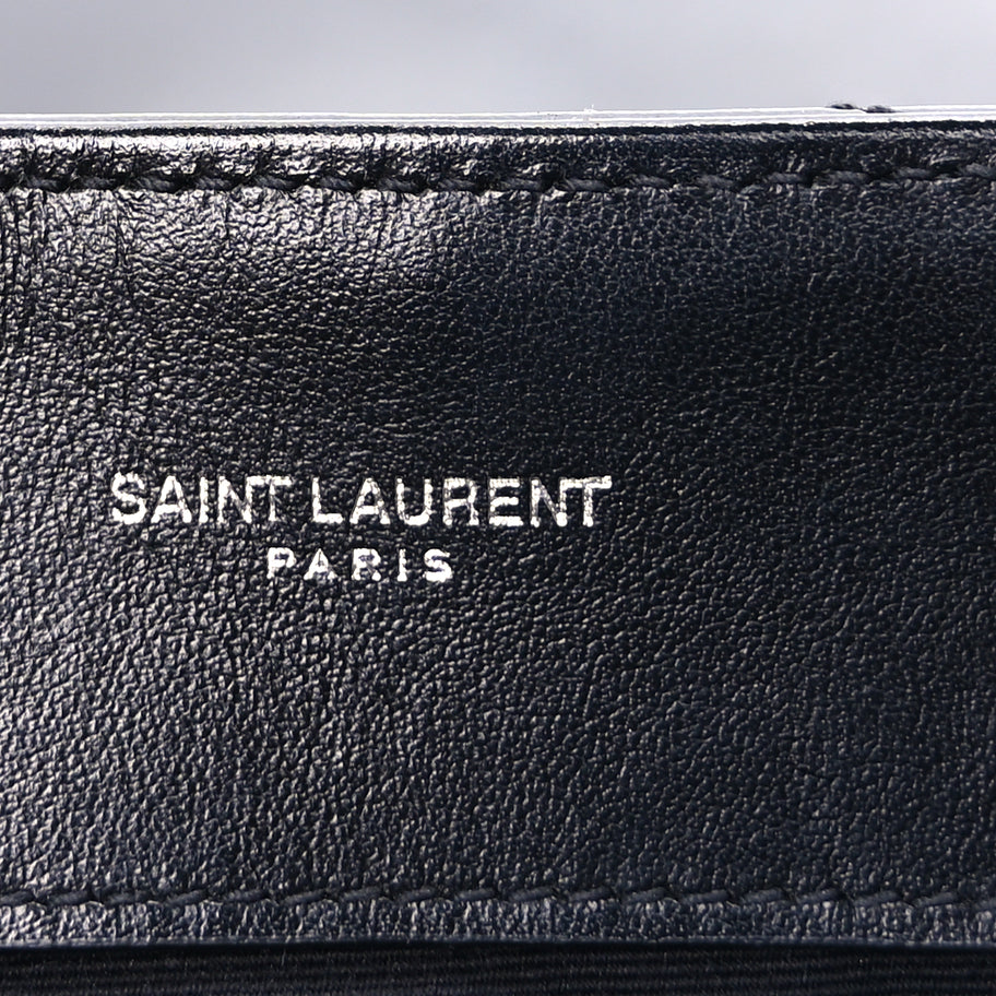 Saint Laurent Calfskin Y Quilted Monogram Medium Loulou Chain Satchel Black Image 5