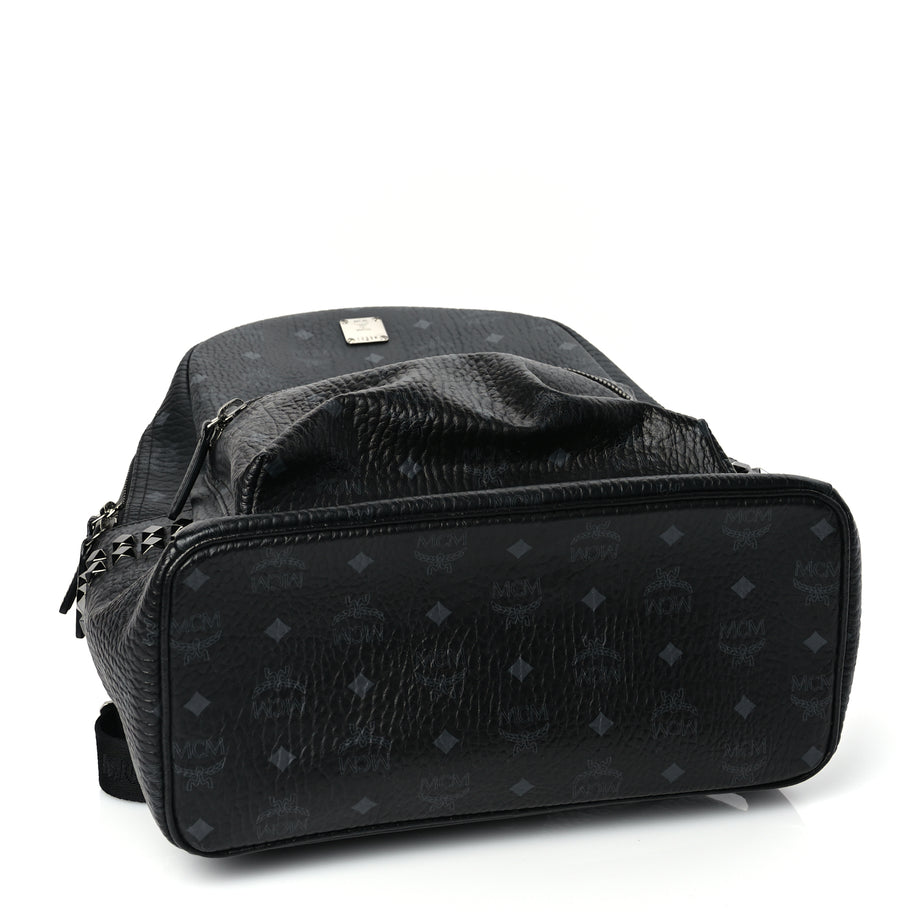 MCM Visetos Medium Side Studs Stark Backpack Black Image 3
