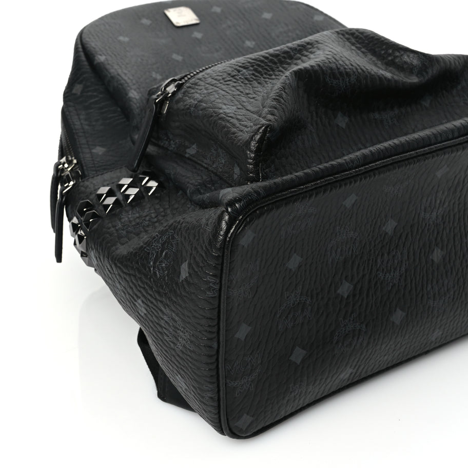 MCM Visetos Medium Side Studs Stark Backpack Black Image 7