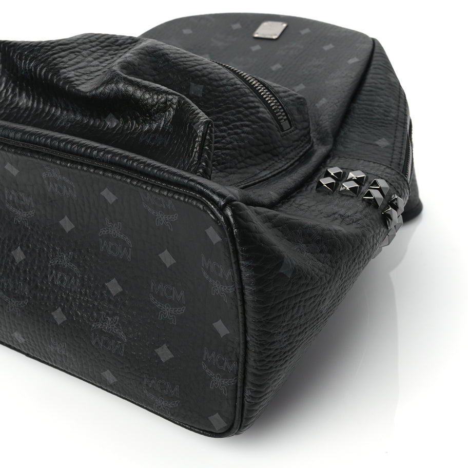 MCM Visetos Medium Side Studs Stark Backpack Black Image 8