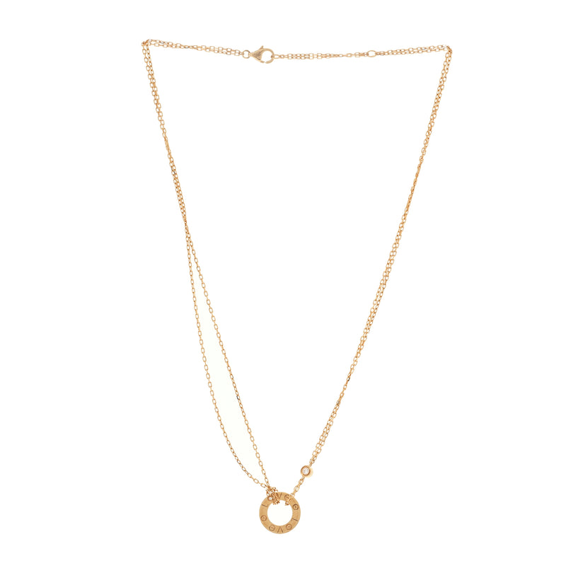  Cartier 18K Yellow Gold 2 Diamond LOVE Necklace