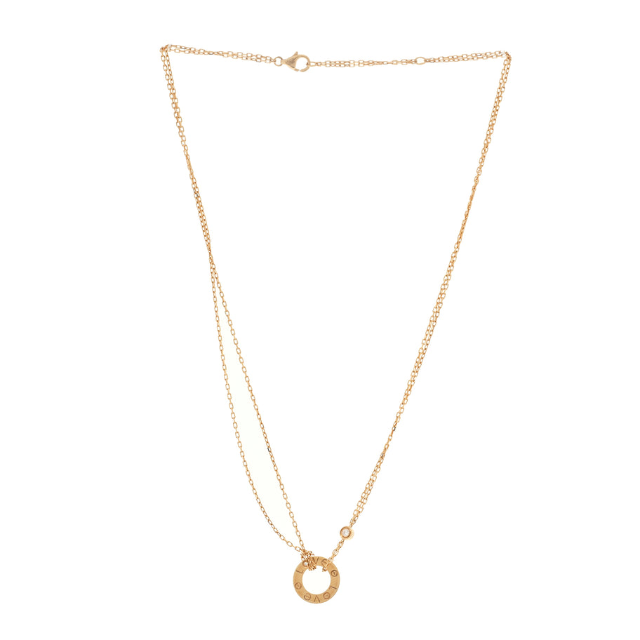 Cartier 18K Yellow Gold 2 Diamond LOVE Necklace Image 1