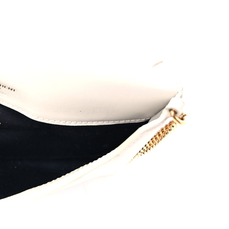 Saint Laurent Smooth Calfskin Monogram Phone Holder Crossbody Crema Soft Image 4
