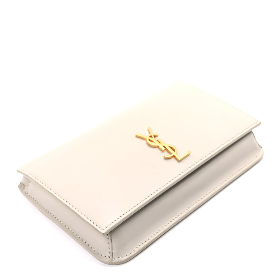 Saint Laurent Smooth Calfskin Monogram Phone Holder Crossbody Crema Soft Image 7