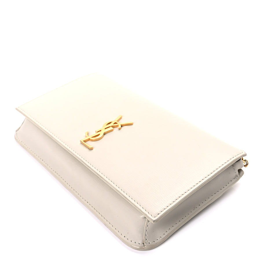 Saint Laurent Smooth Calfskin Monogram Phone Holder Crossbody Crema Soft Image 8