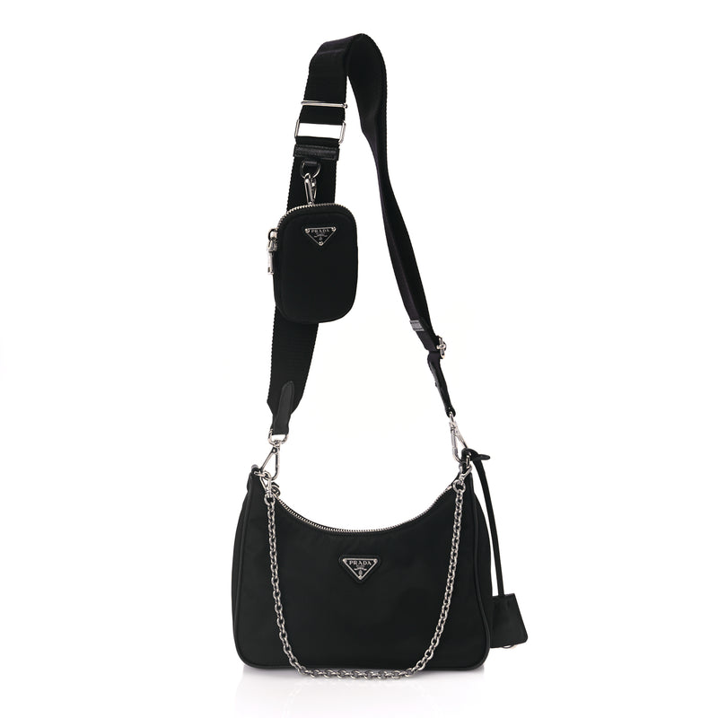  Prada Nylon Re-Edition 2005 Shoulder Bag Black