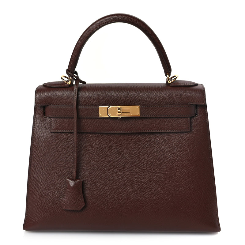  Hermes Courchevel Kelly Sellier 28 Chocolate