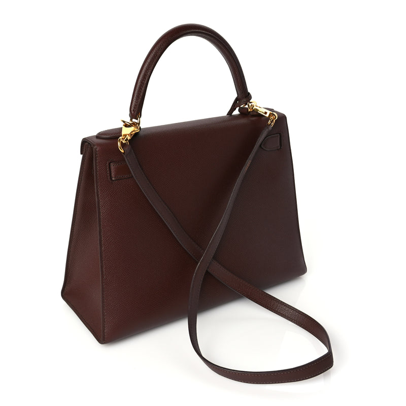 Hermes Courchevel Kelly Sellier 28 Chocolate