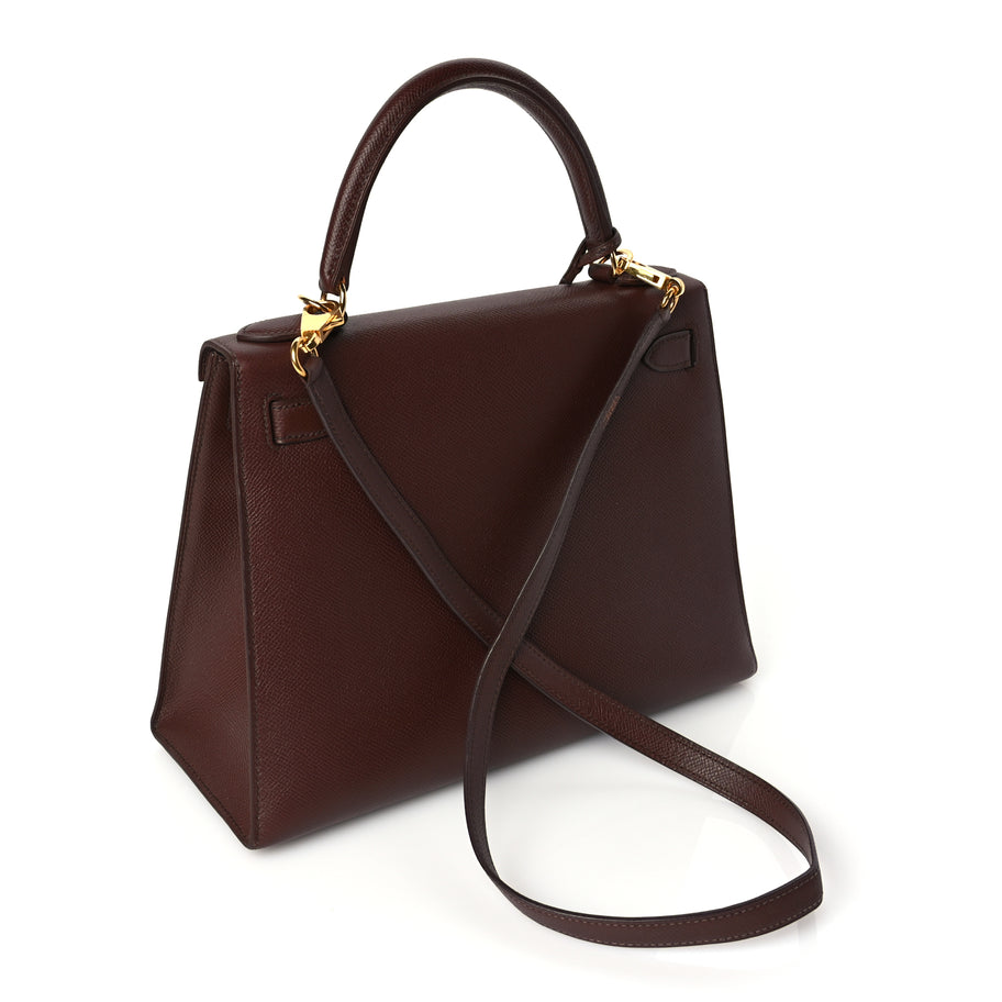 Hermes Courchevel Kelly Sellier 28 Chocolate Image 2