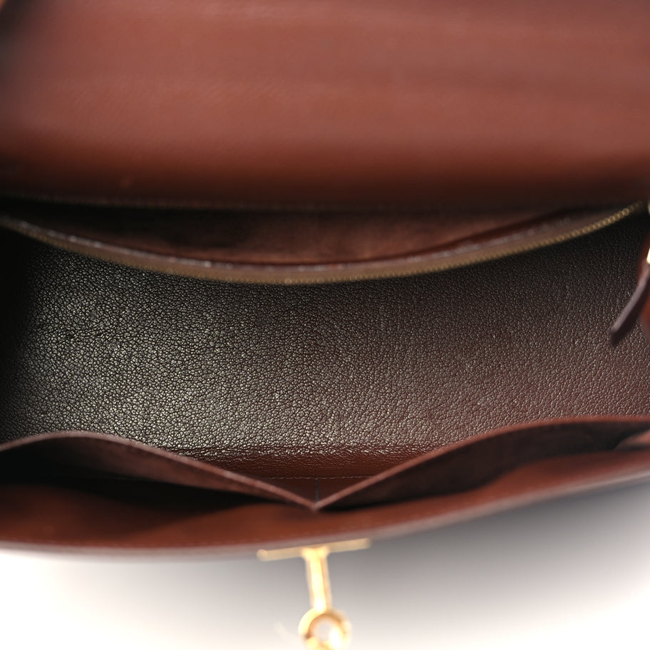 Hermes Courchevel Kelly Sellier 28 Chocolate Image 4