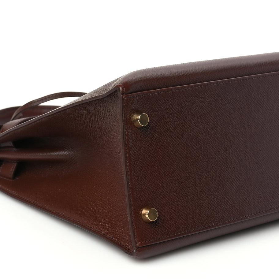 Hermes Courchevel Kelly Sellier 28 Chocolate Image 8