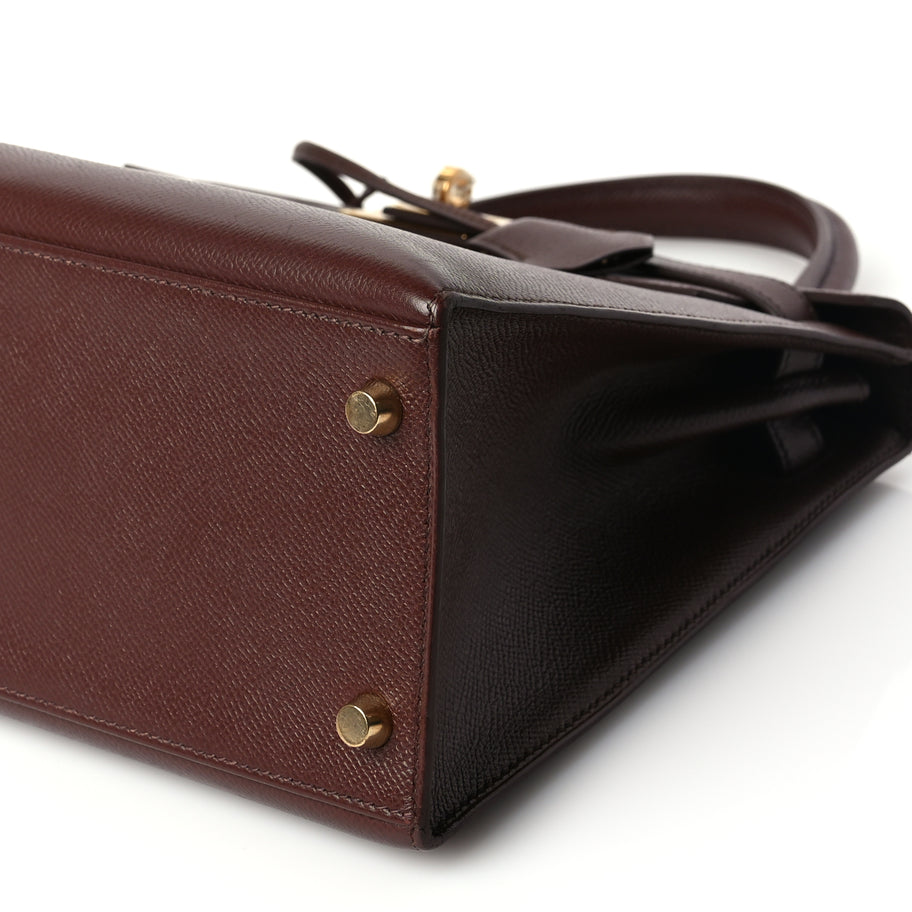 Hermes Courchevel Kelly Sellier 28 Chocolate Image 9