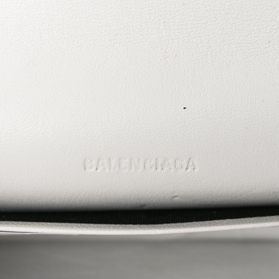 Balenciaga Extra Supple Calfskin Crocodile Embossed Gossip Wallet On Chain Optic White Image 5