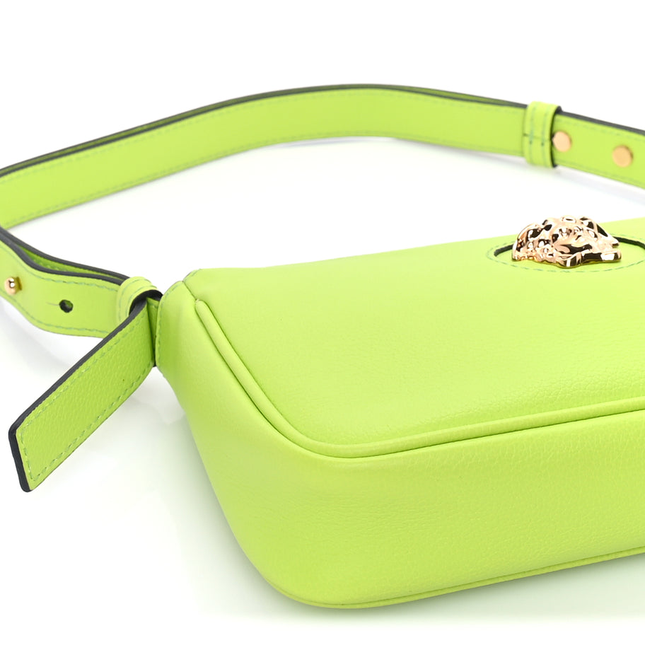 Versace Grained Calfskin Medusa Shoulder Bag  Lime Image 7