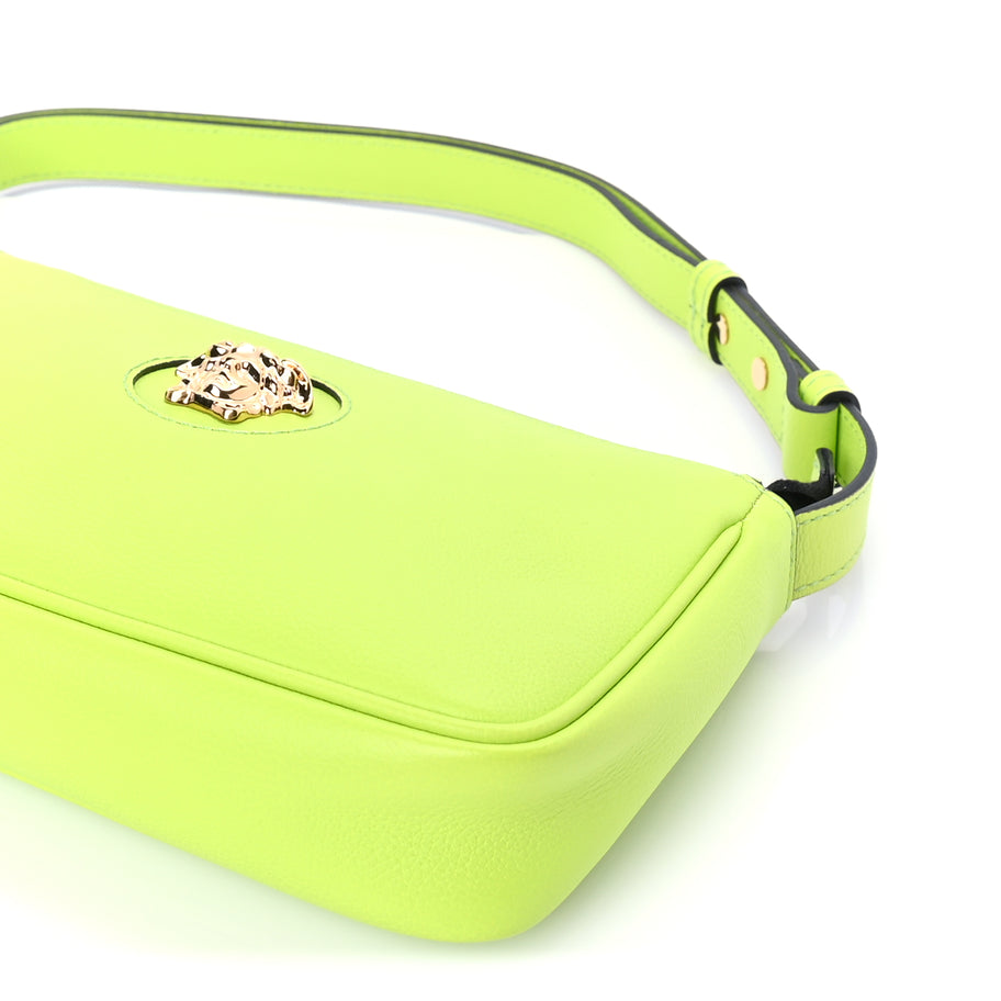 Versace Grained Calfskin Medusa Shoulder Bag  Lime Image 8