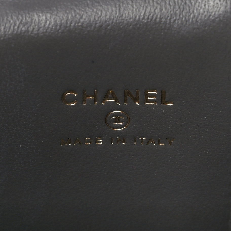 Chanel Lambskin Quilted Top Handle Mini Vanity Case With Chain Grey Image 5