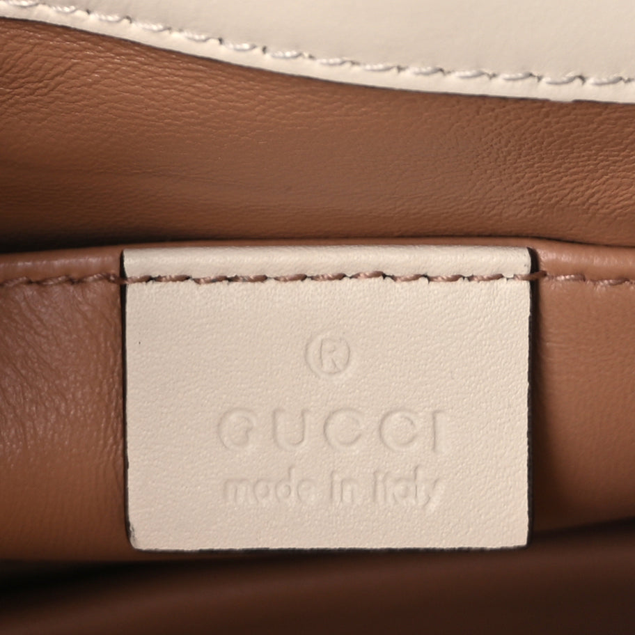 Gucci Nappa Pearl Studded Mini Queen Margaret Broadway Shoulder Bag  Mystic White Image 5