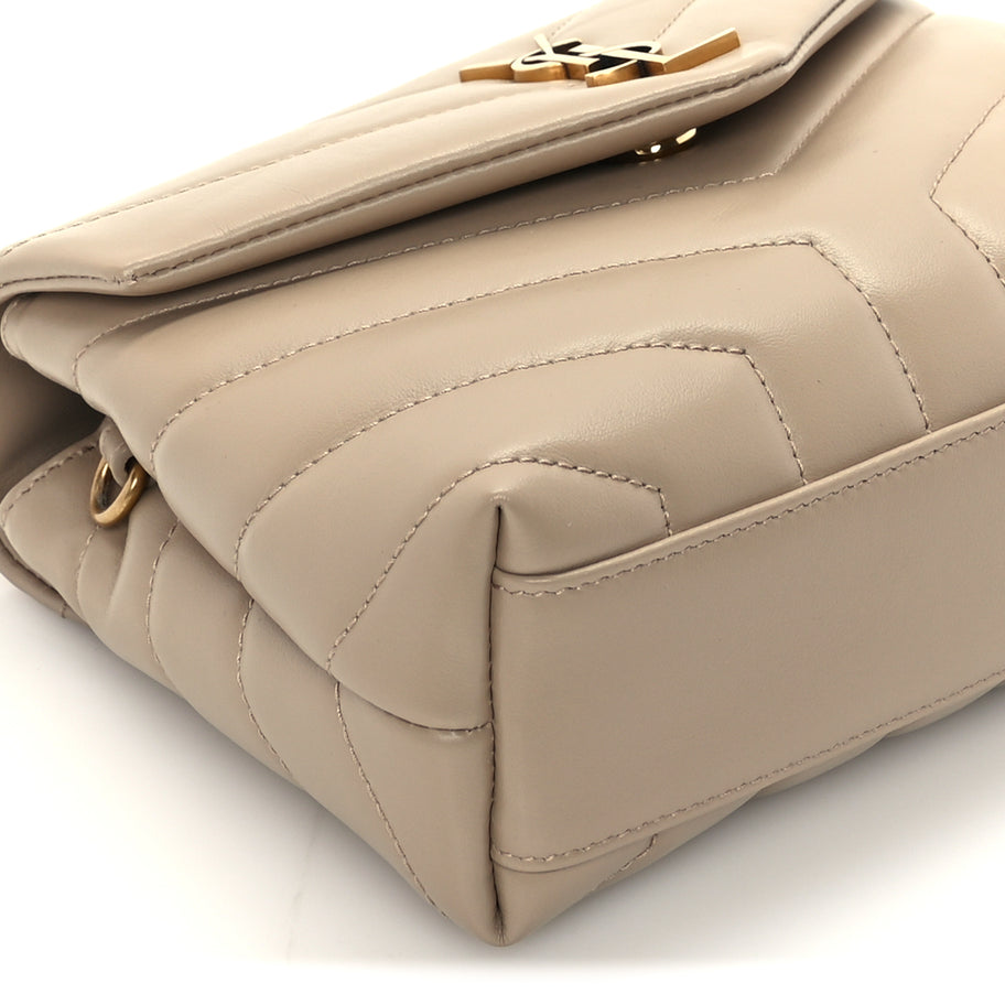 Saint Laurent Calfskin Y Quilted Monogram Toy Loulou Crossbody Bag Dark Beige Image 7