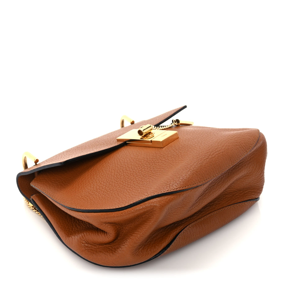 Chloe Grained Lambskin Mini Drew Shoulder Bag  Caramel Image 7