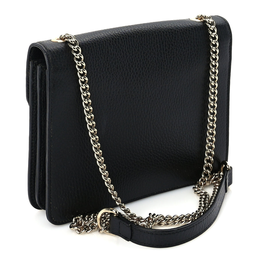 Gucci Dollar Calfskin Small Interlocking G Shoulder Bag Black Image 2