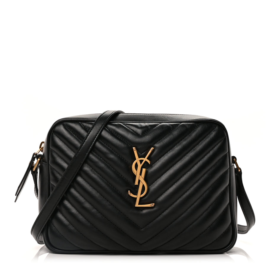 Saint Laurent Calfskin Matelasse Monogram Lou Camera Bag  Black Image 1