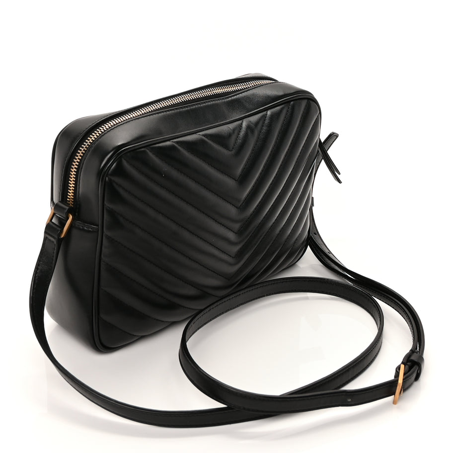 Saint Laurent Calfskin Matelasse Monogram Lou Camera Bag  Black Image 2
