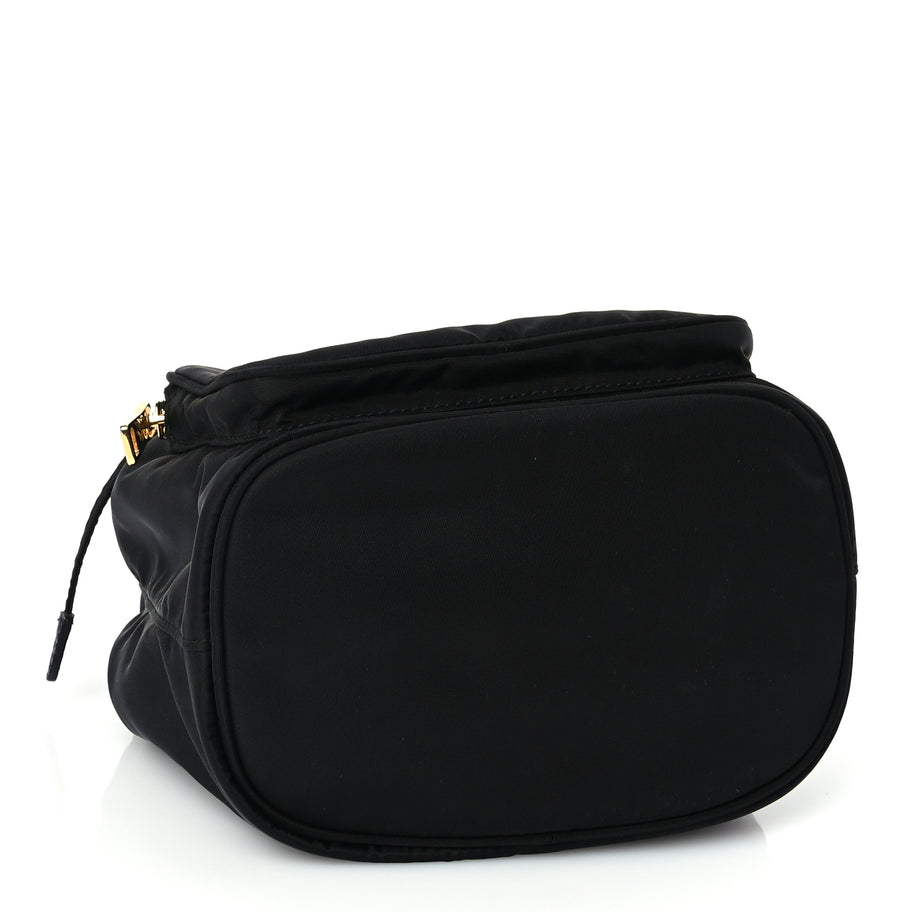 Prada Saffiano Tessuto Nylon Mini Bucket Crossbody Bag Black Image 6